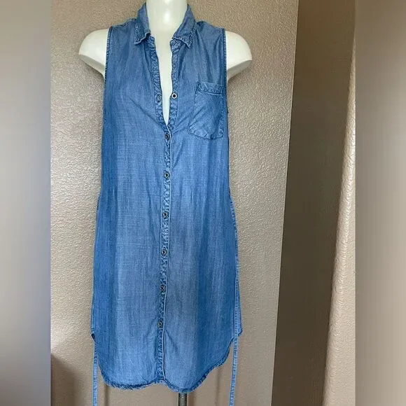 William b lightweight sleeveless blue denim dress size small - Picture 4 of 5